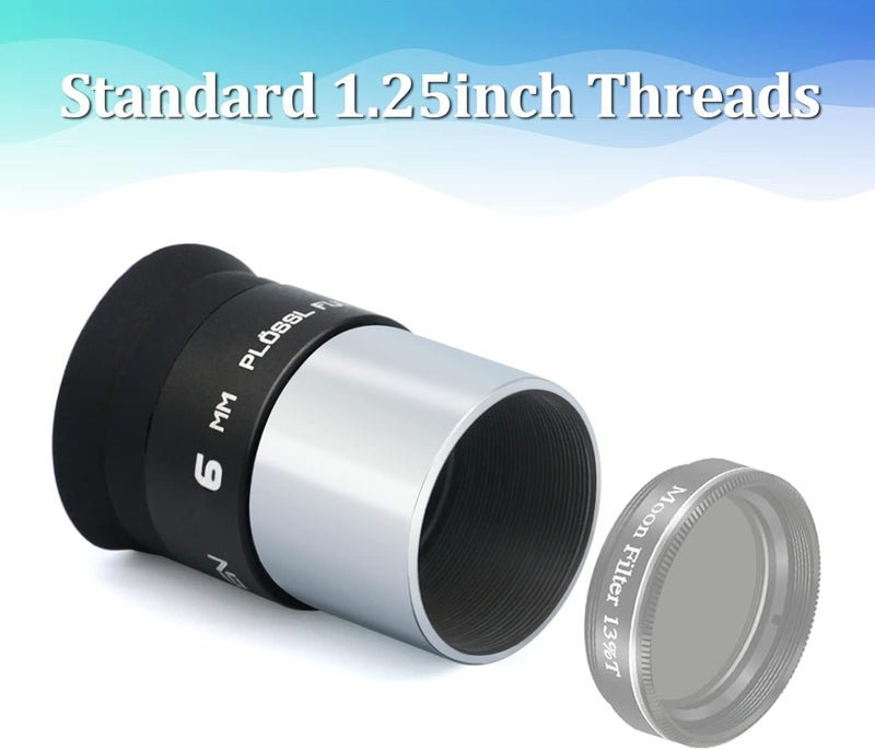 WEOOEN 6mm Telescope Eyepiece 1.25inch, 4-Element Plossl Eyepiece, Fully Coated, Metal Construction with Threads - Image 4
